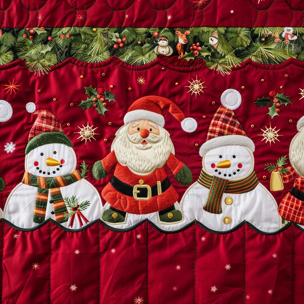 Santa Clause And Snowman WJ2208017CL Quilt