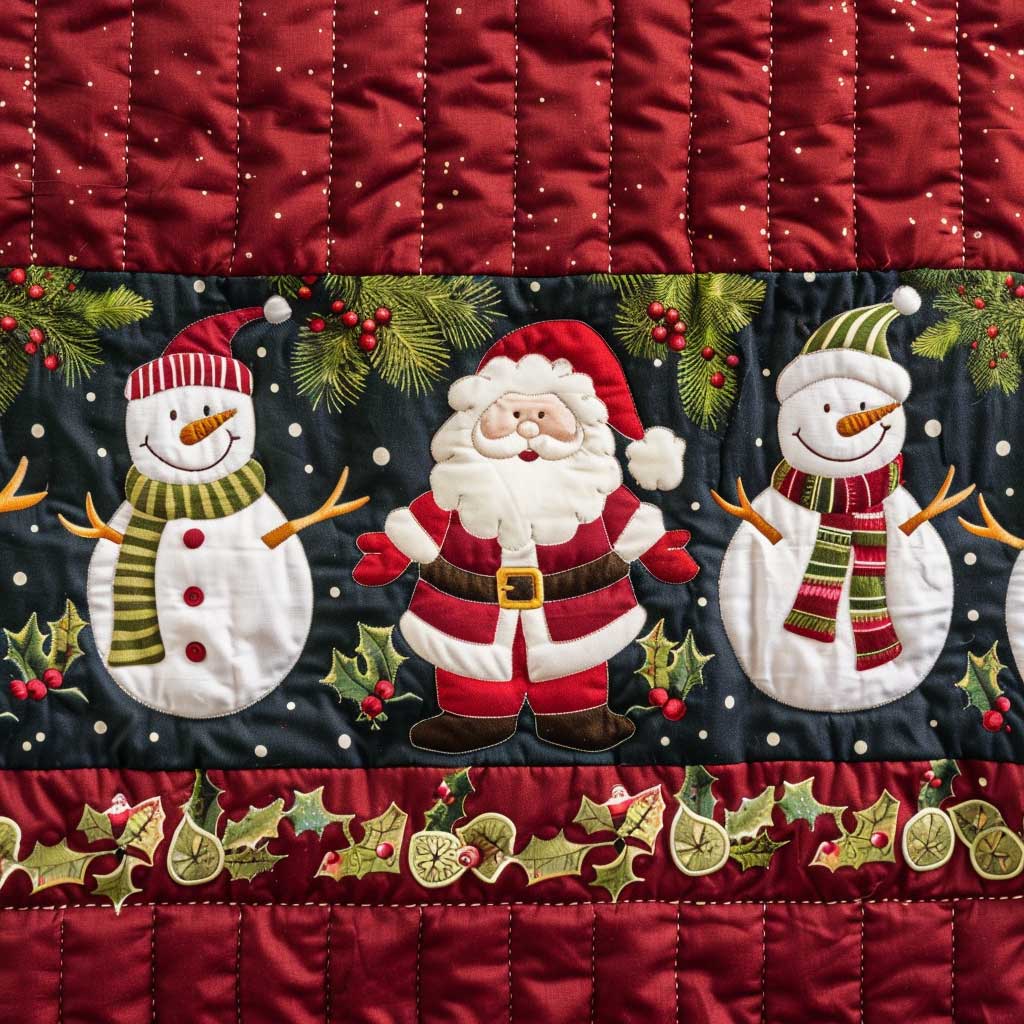 Santa Clause And Snowman WJ2208018CL Quilt