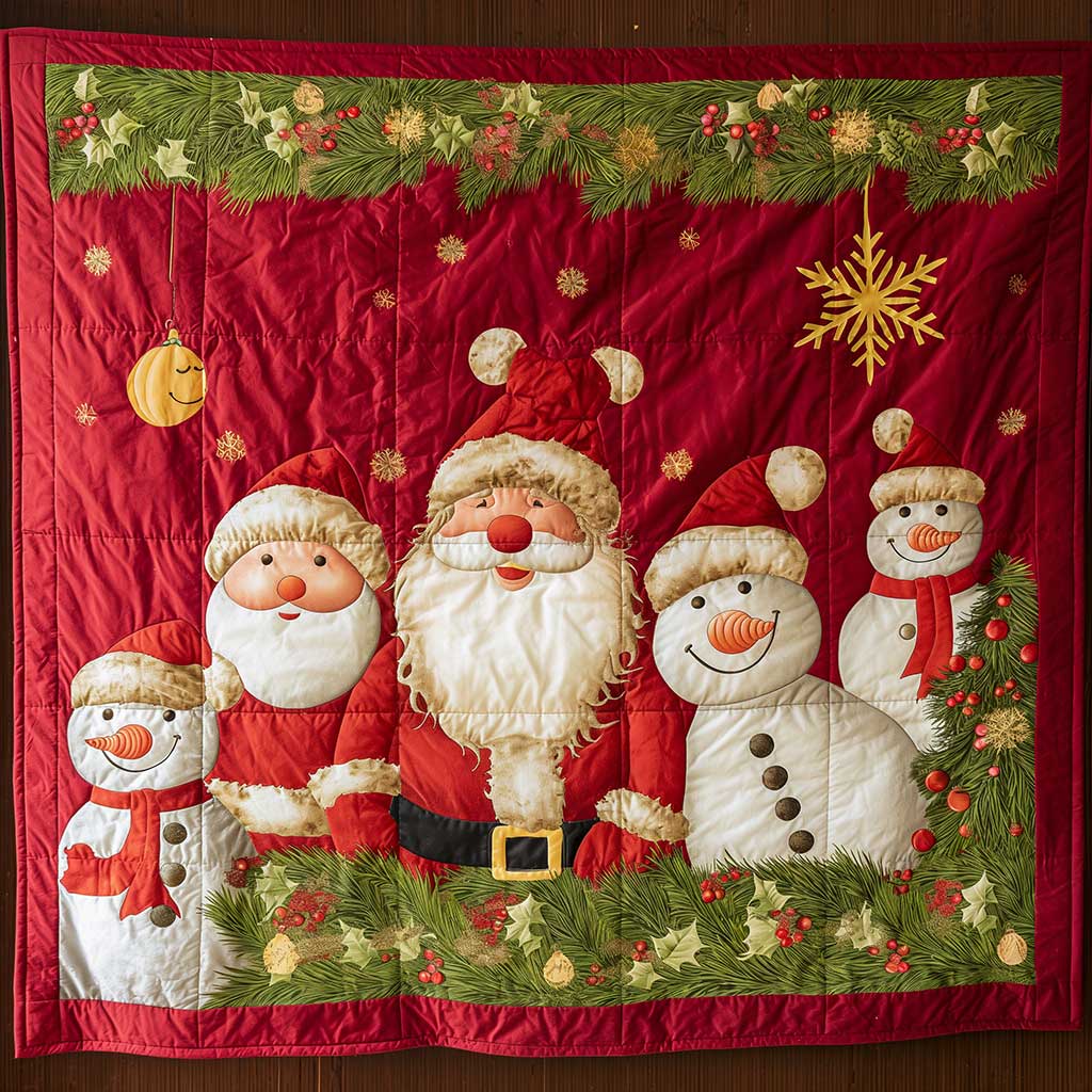 Santa Clause And Snowman WJ2608023CL Quilt