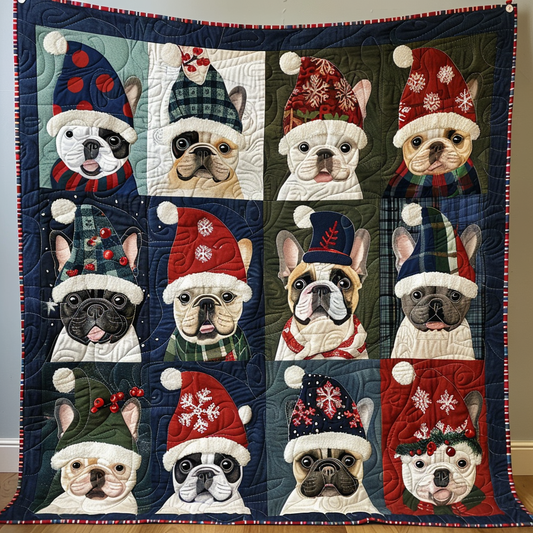 Santa French Bulldogs XR2408025CL Quilt