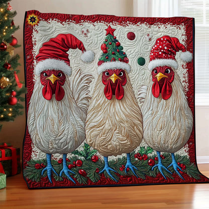 Santa White Chicken WY1212022CL Quilt