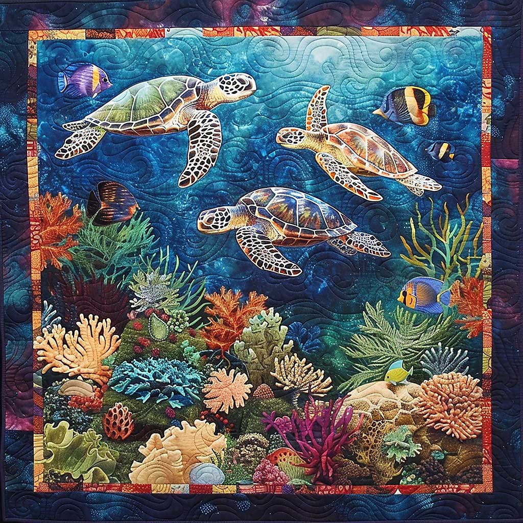 Sea Tour With Sea Turtles WM1008066CL Quilt