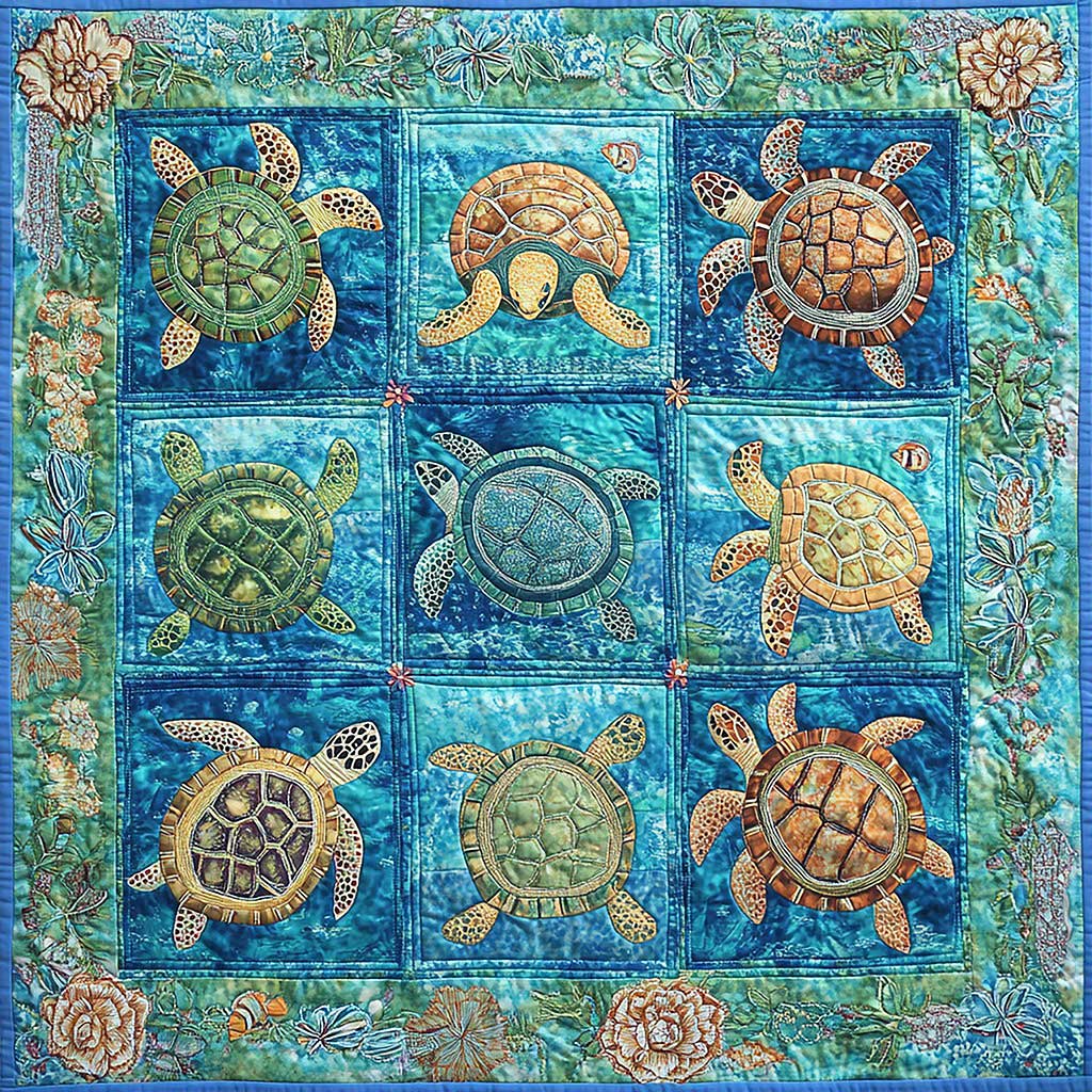 Sea Turtles WM1008006CL Quilt