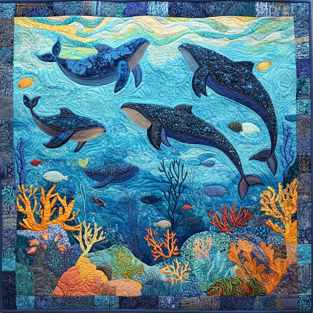 Sea Whales WM0608038CL Quilt