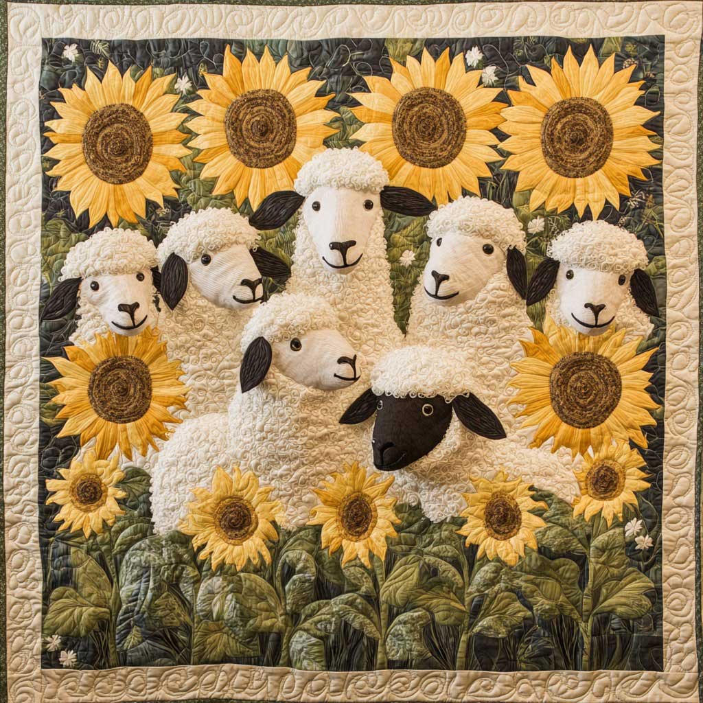 Sheeps Side Sunflowers WM3107001CL Quilt