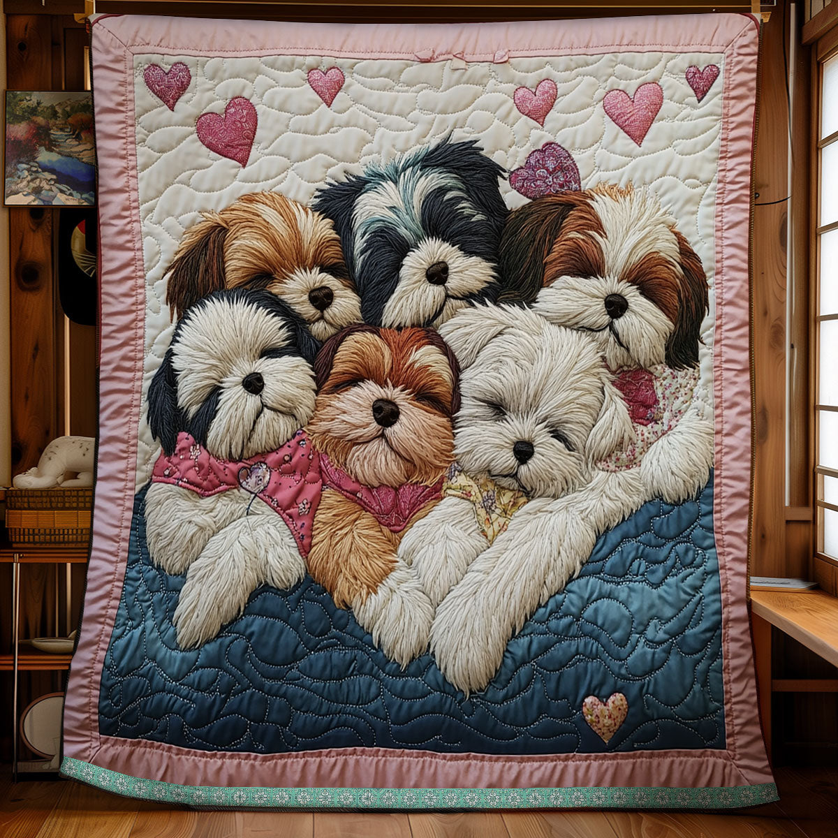 Shih Tzu Sleeping WX0712023CL Quilt