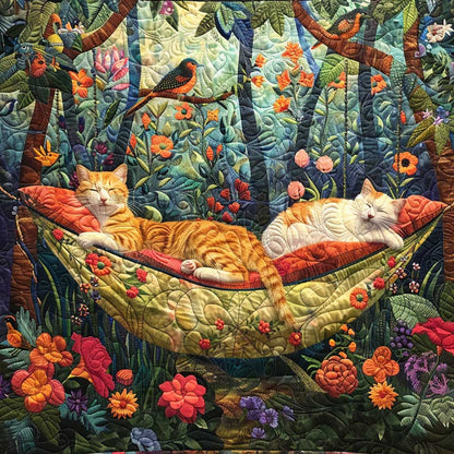 Sleeping Cat In The Garden WJ0609026CL Quilt