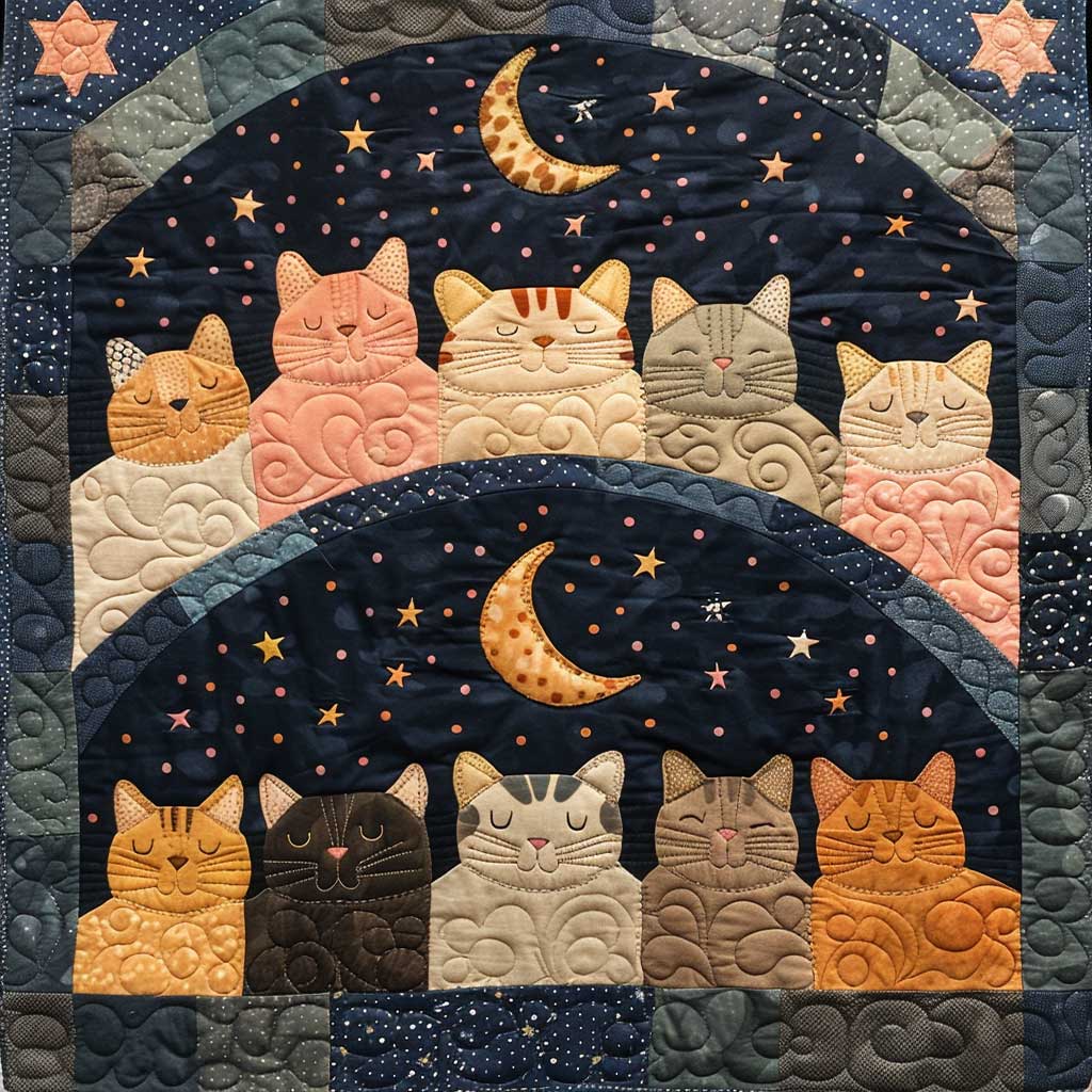 Sleeping Cat Over The Moon WJ0509024CL Quilt