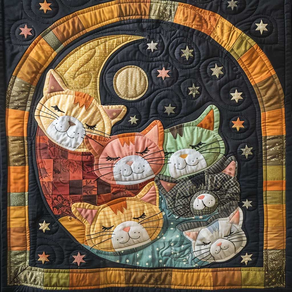 Sleeping Cat Over The Moon WJ1608018CL Quilt