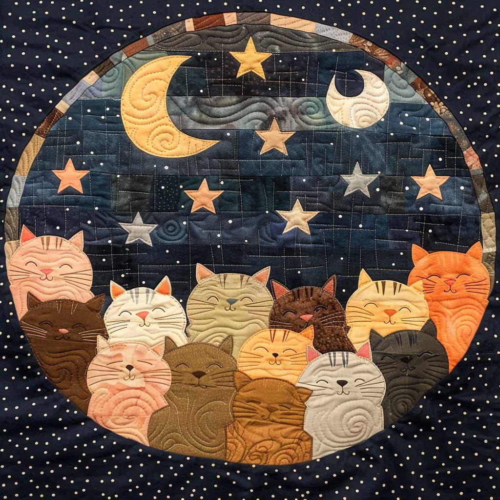 Sleeping Cat Over The Moon WJ1908021CL Quilt