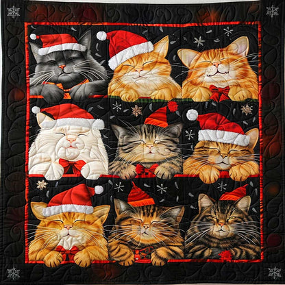 Sleeping Christmas Cat WJ1608024CL Quilt