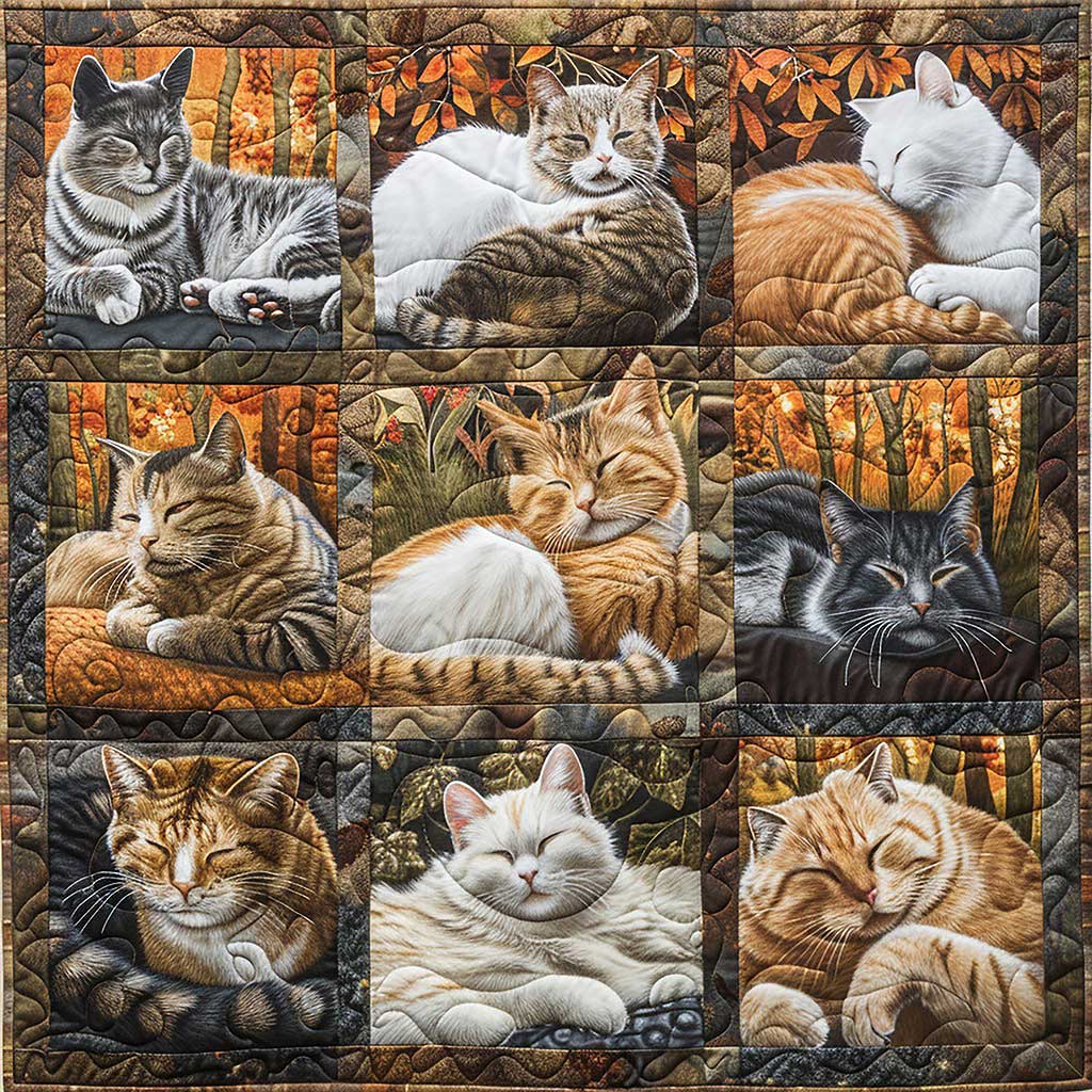 Sleeping Fall Cats WM1508023CL Quilt