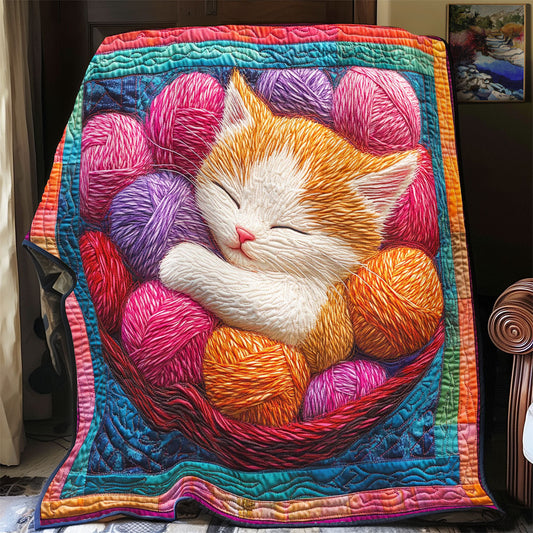 Sleep Kitten In Yarn WY1001206CL Quilt