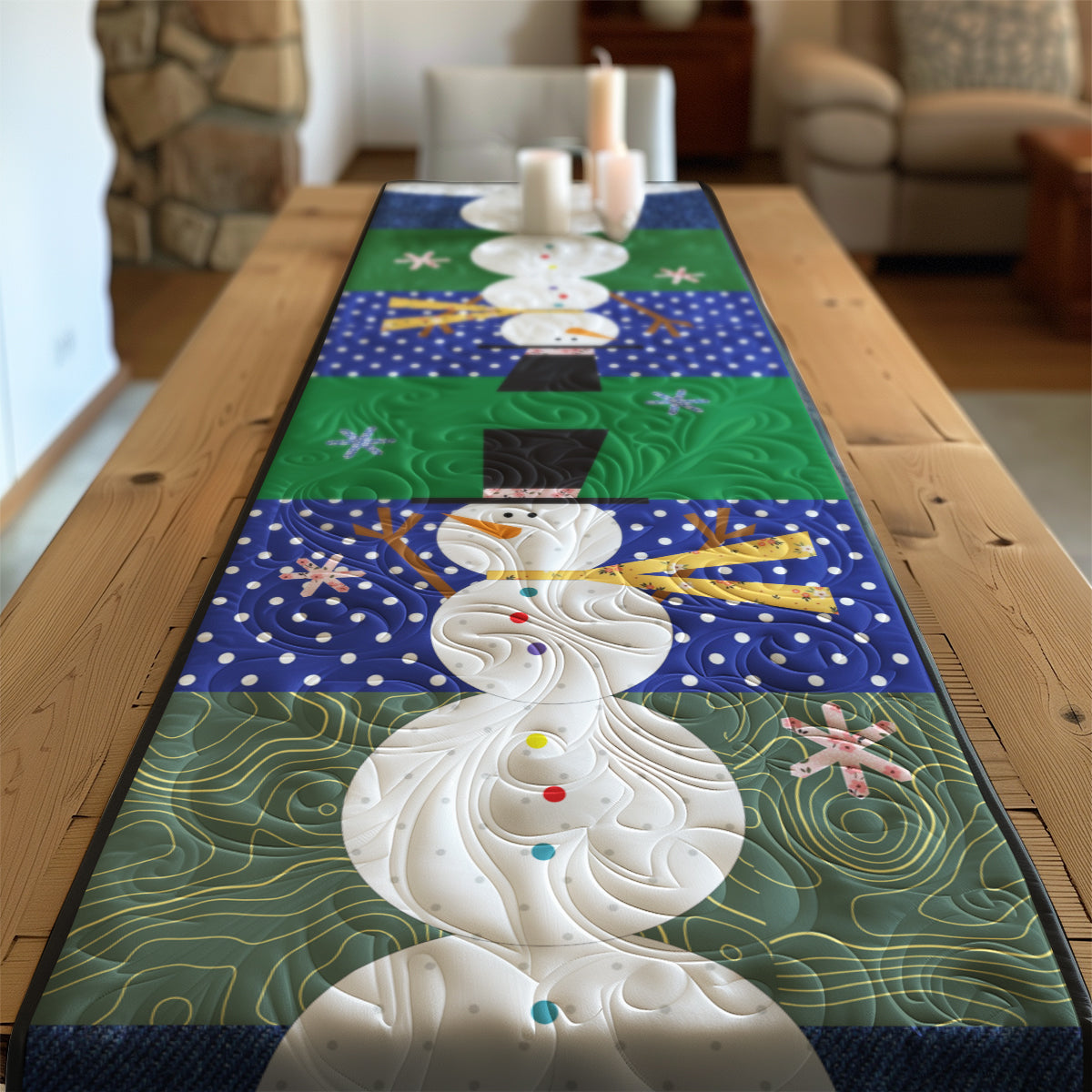 Snowman WJ0708051WK Quilted Table Runner