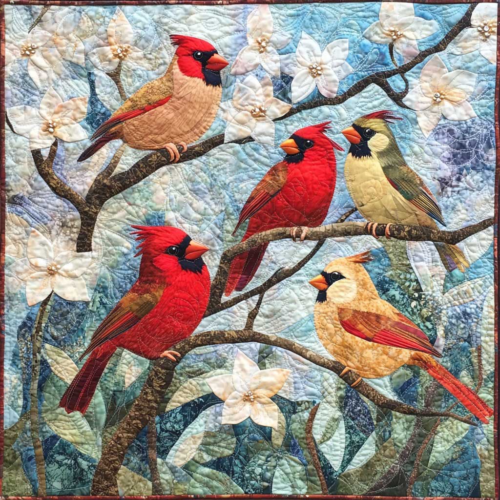 Spring Cardinals WM3107001CL Quilt