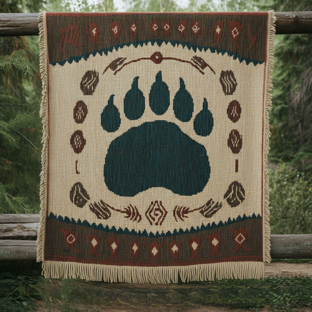 Stone Paw Bear WN2101021CL Woven Throw Blanket
