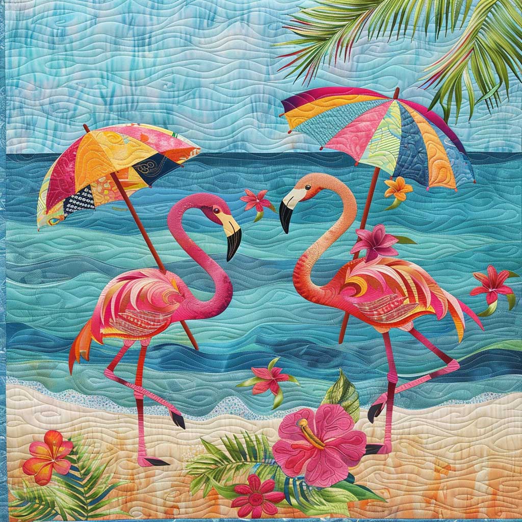 Summer Beach Flamingo WJ1008034CL Quilt