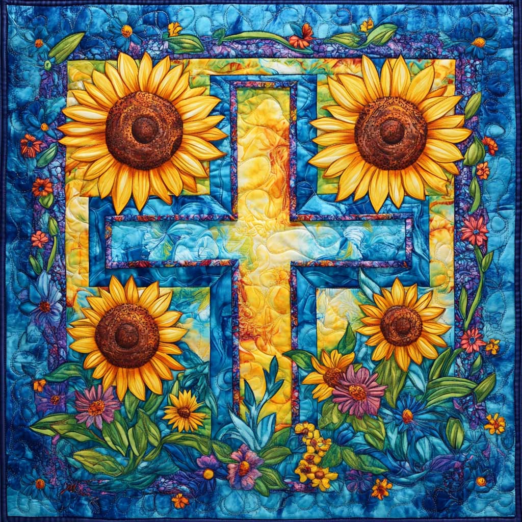 Sunflower Cross WM2008017CL Quilt