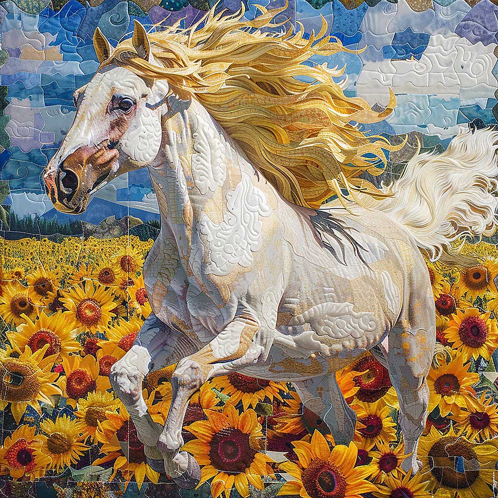 Sunflower Running House WM0909001CL Quilt