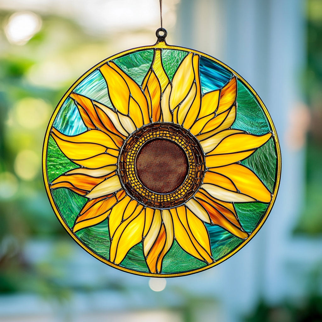 Sunflower WX0901112CL Stained Glass Suncatcher