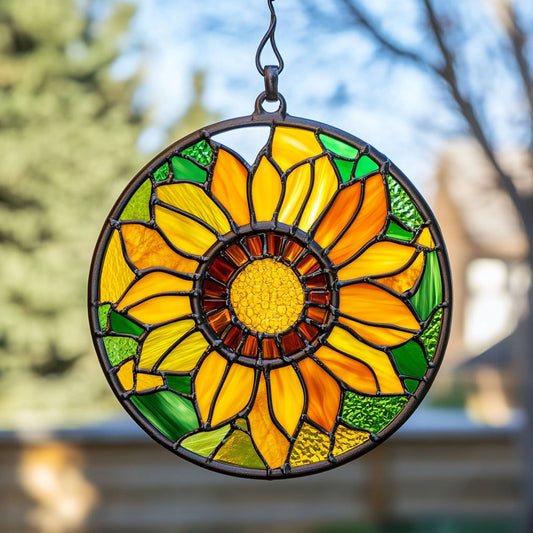 Sunflower WX0901113CL Stained Glass Suncatcher