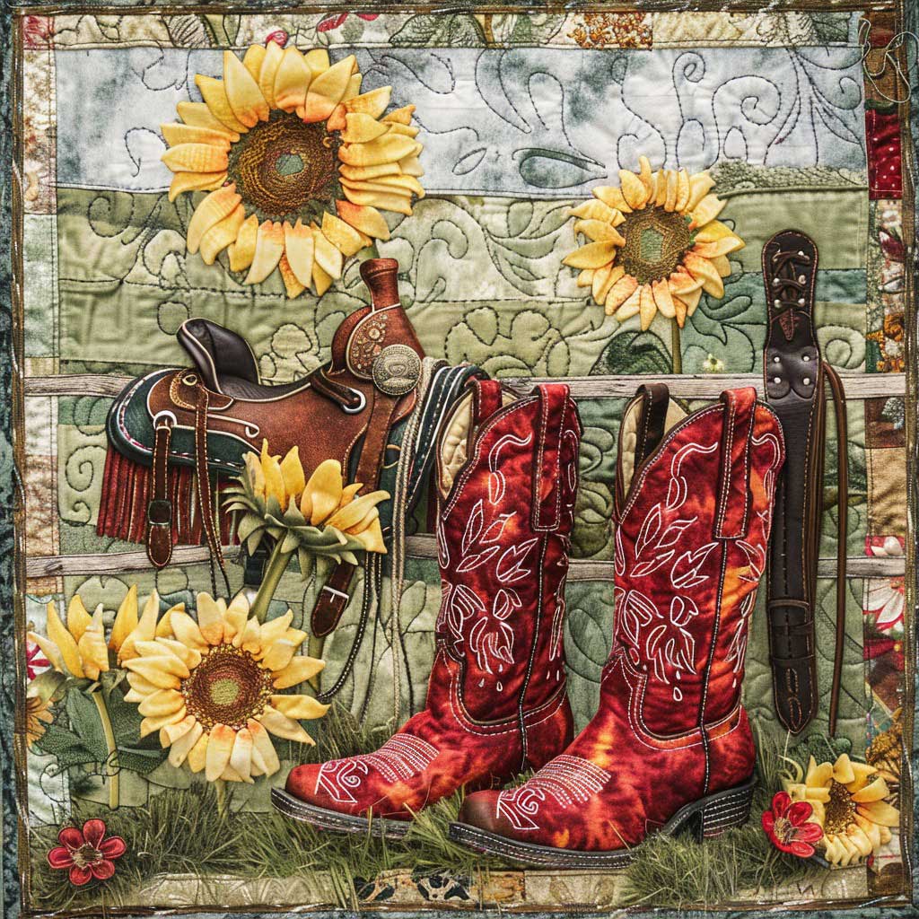 Sunflowers Boots WM2108005CL Quilt
