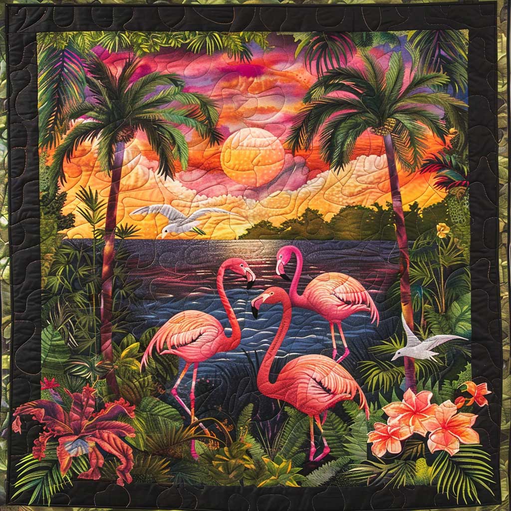 Sunset Flamingo WJ1308019CL Quilt