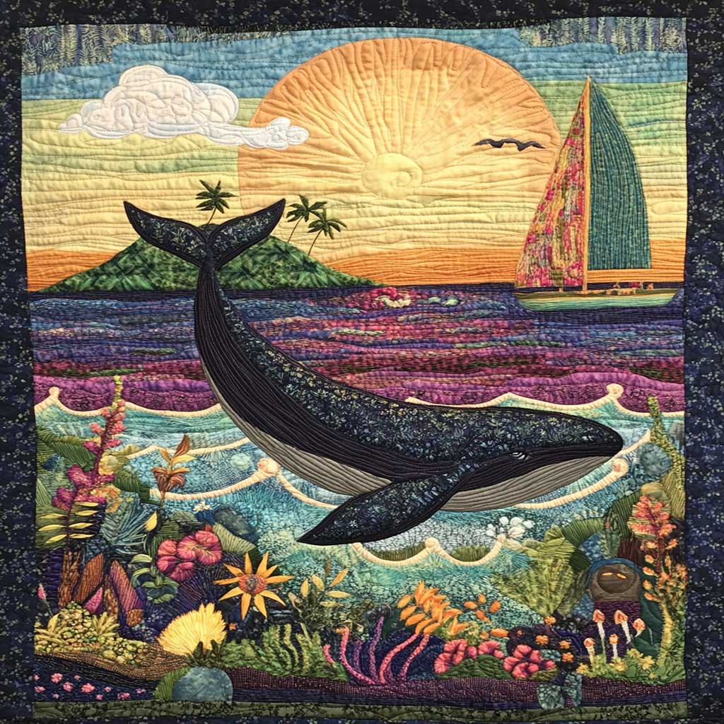 Sunset Whale WJ0708033CL Quilt