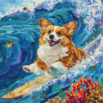 Surfing Corgi WJ1409027CL Quilt