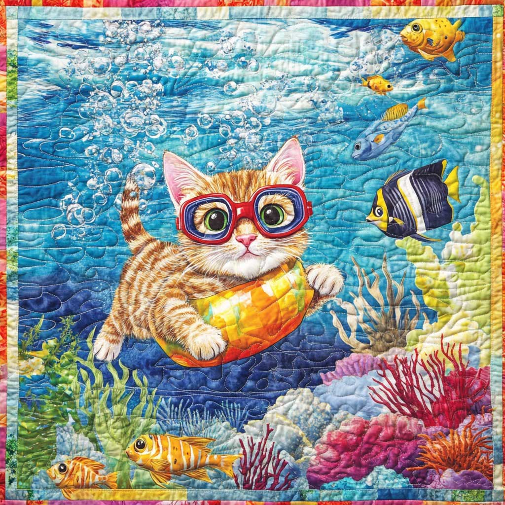 Swim Cat WM0308140CL Quilt Pillow Case