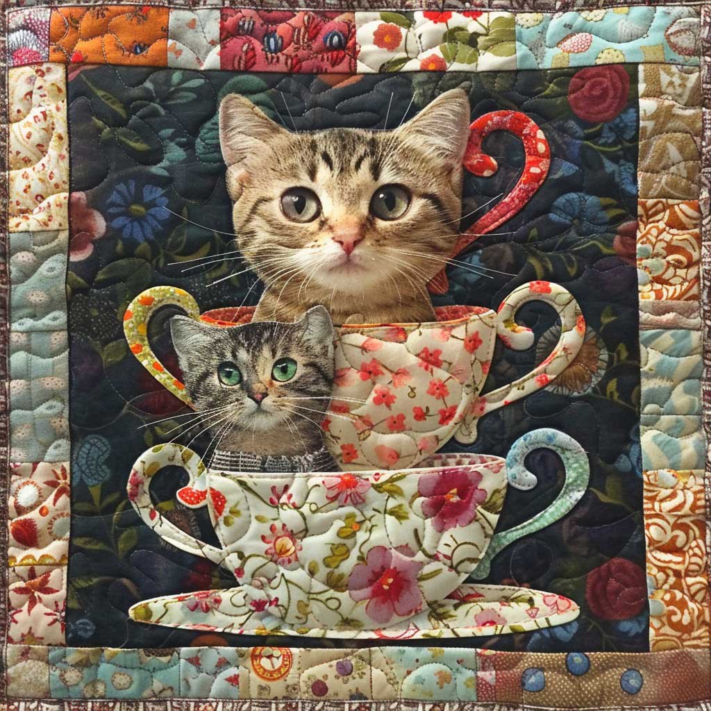 Teacup Cat WM3007001CL Quilt