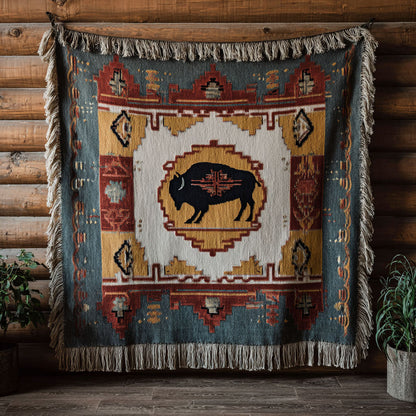 Tribal Buffalo CP2301012CL  Woven Throw Blanket