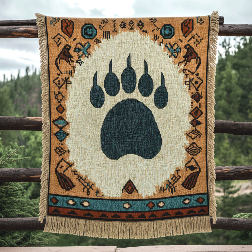 Tribal Bear WN2101025CL Woven Throw Blanket