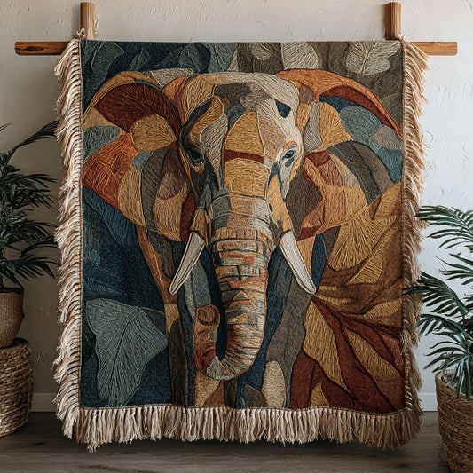 Tribal Elephant CW2101010CL Woven Throw Blanket