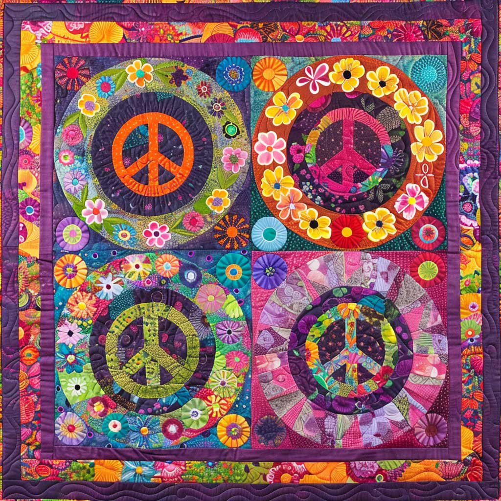 Trippy Hippie Sign WJ1308020CL Quilt