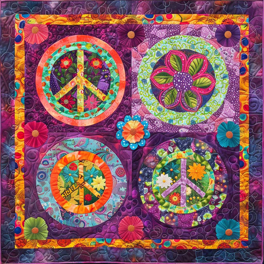 Trippy Hippie Sign WJ1508020CL Quilt