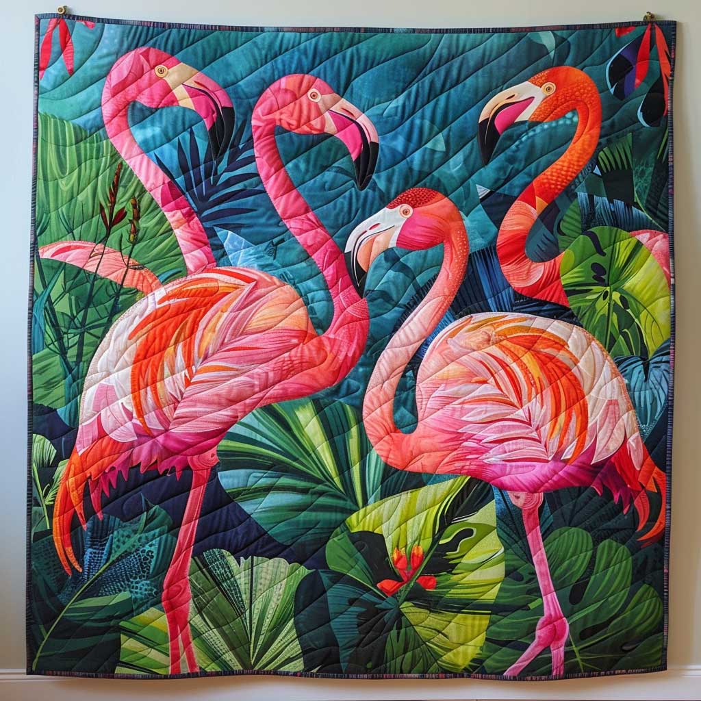 Tropical Flamingo WJ0509028CL Quilt
