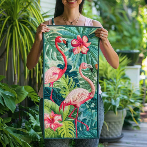 Tropical Flamingo WJ1508035CL Quilted Table Runner