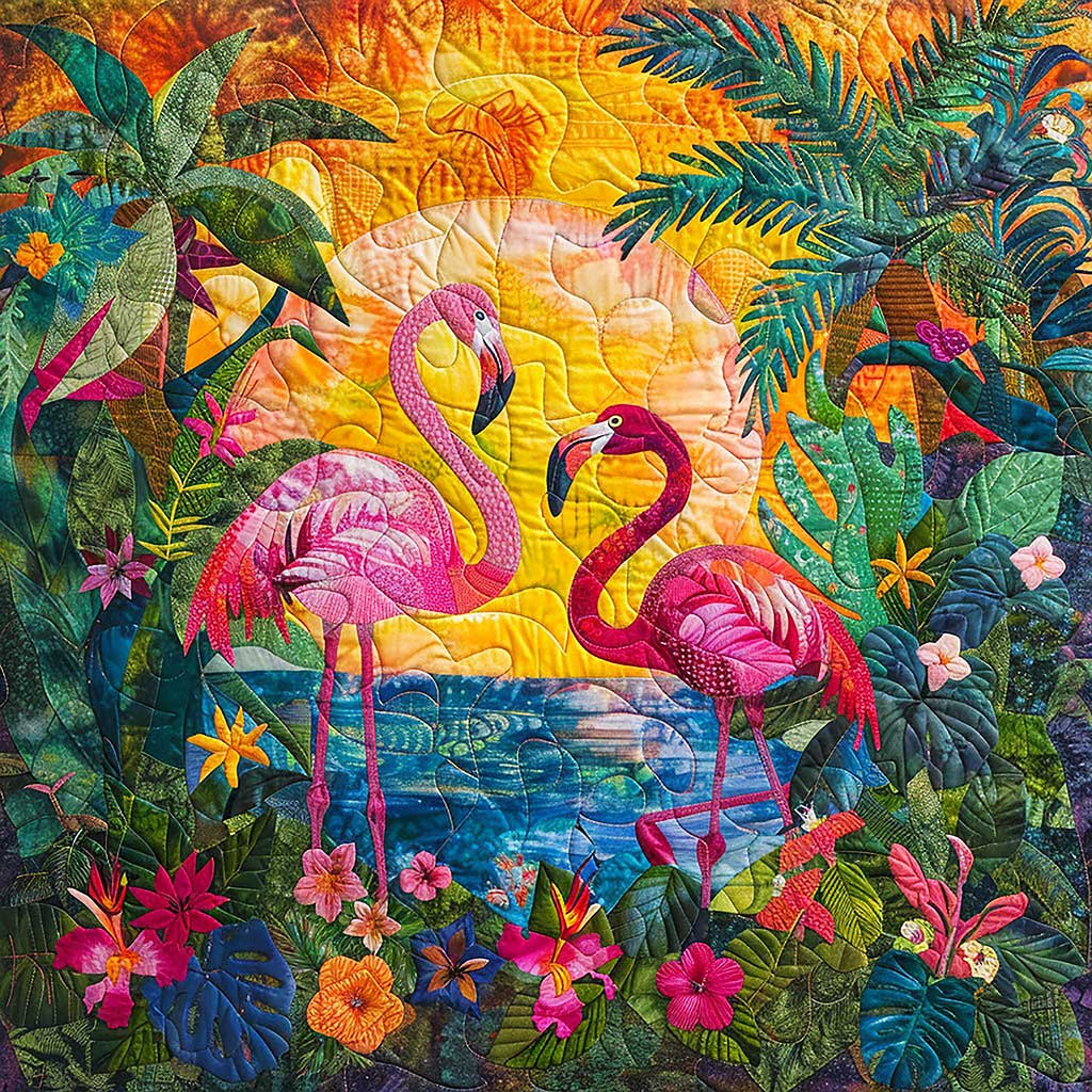 Tropical Flamingo WM1408053CL Quilt