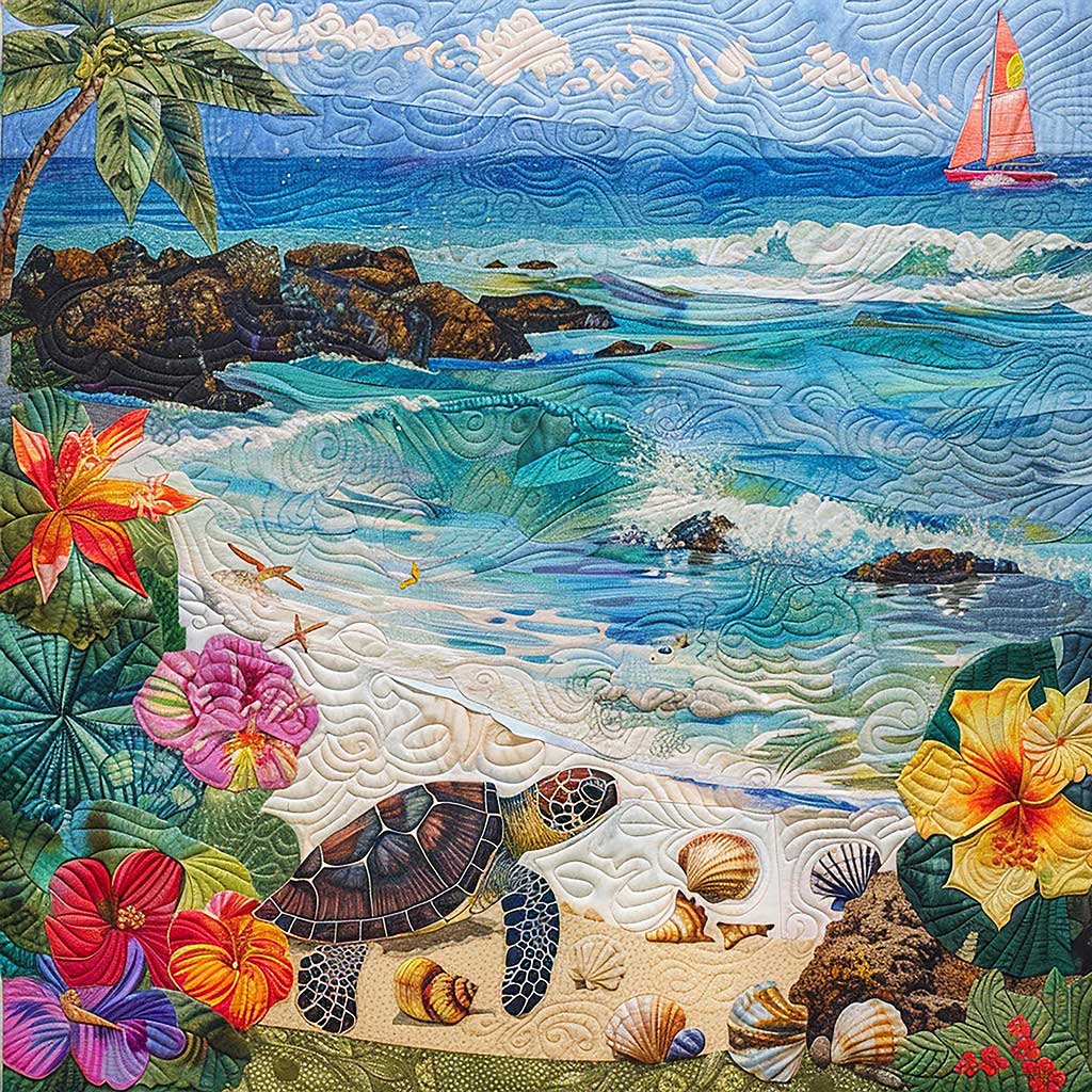 Turtle On Sand WM1508014CL Quilt