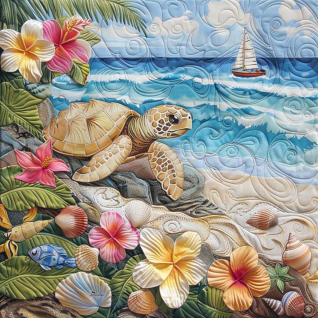Turtle On Sand WM1608028CL Quilt