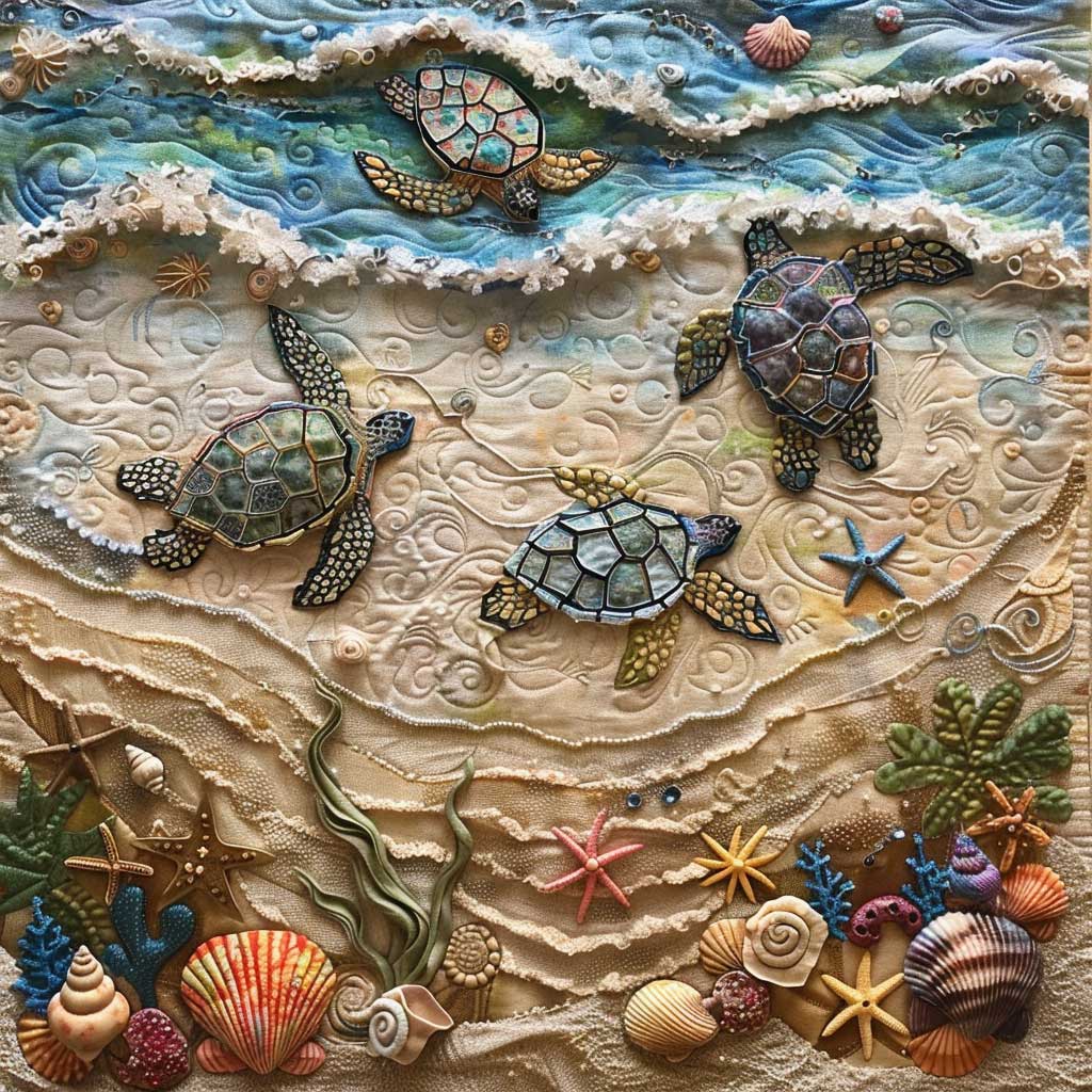 Turtle On Sand WM2008027CL Quilt