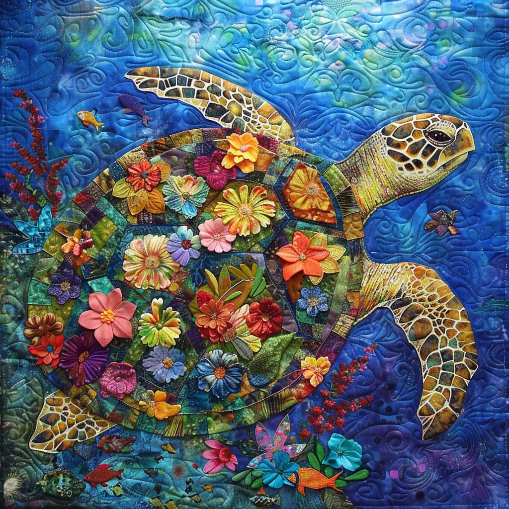 Turtle On Sea WM0509026CL Quilt