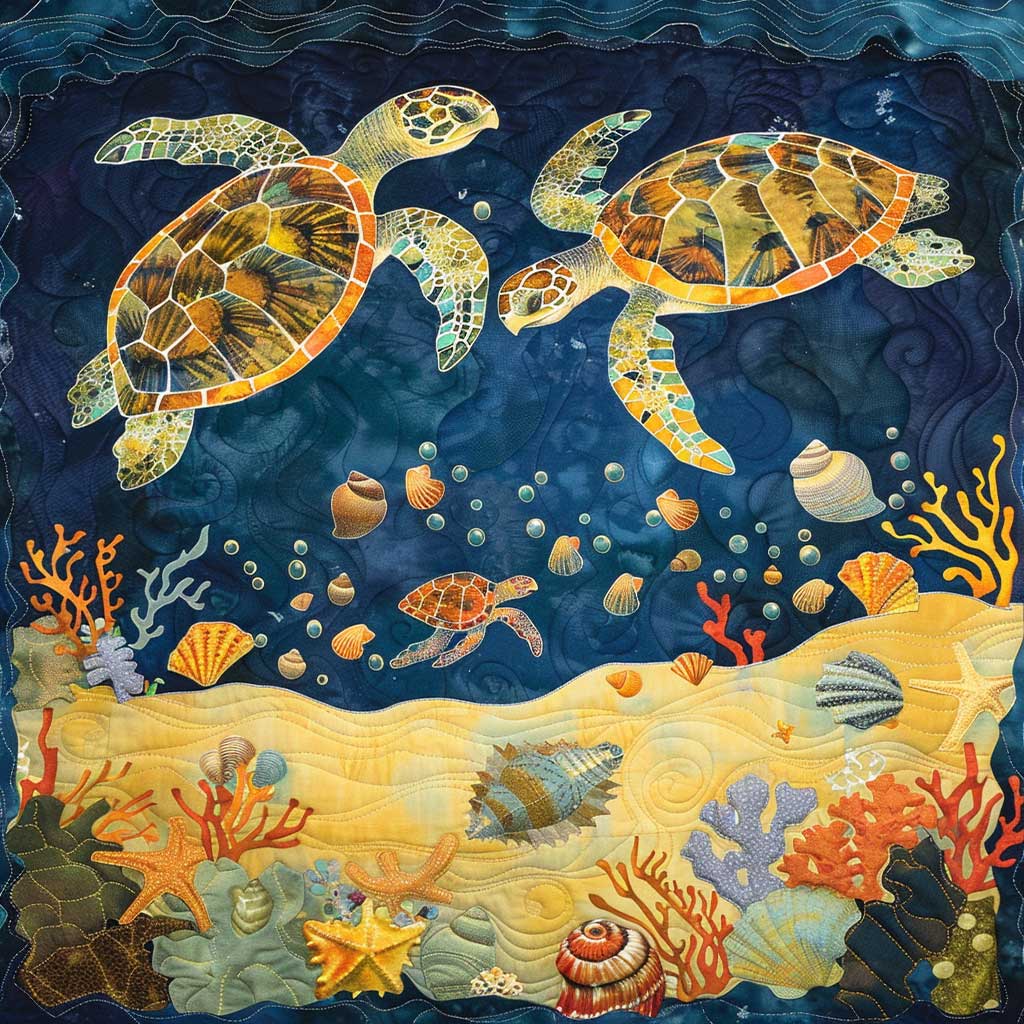 Turtle Under The Sea WJ0908035CL Quilt