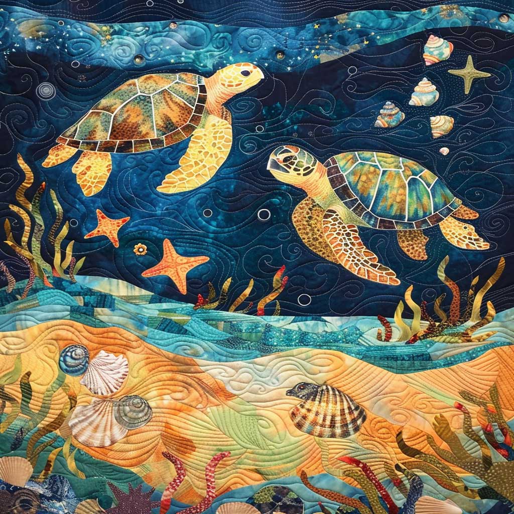 Turtle Under The Sea WJ1008038CL Quilt