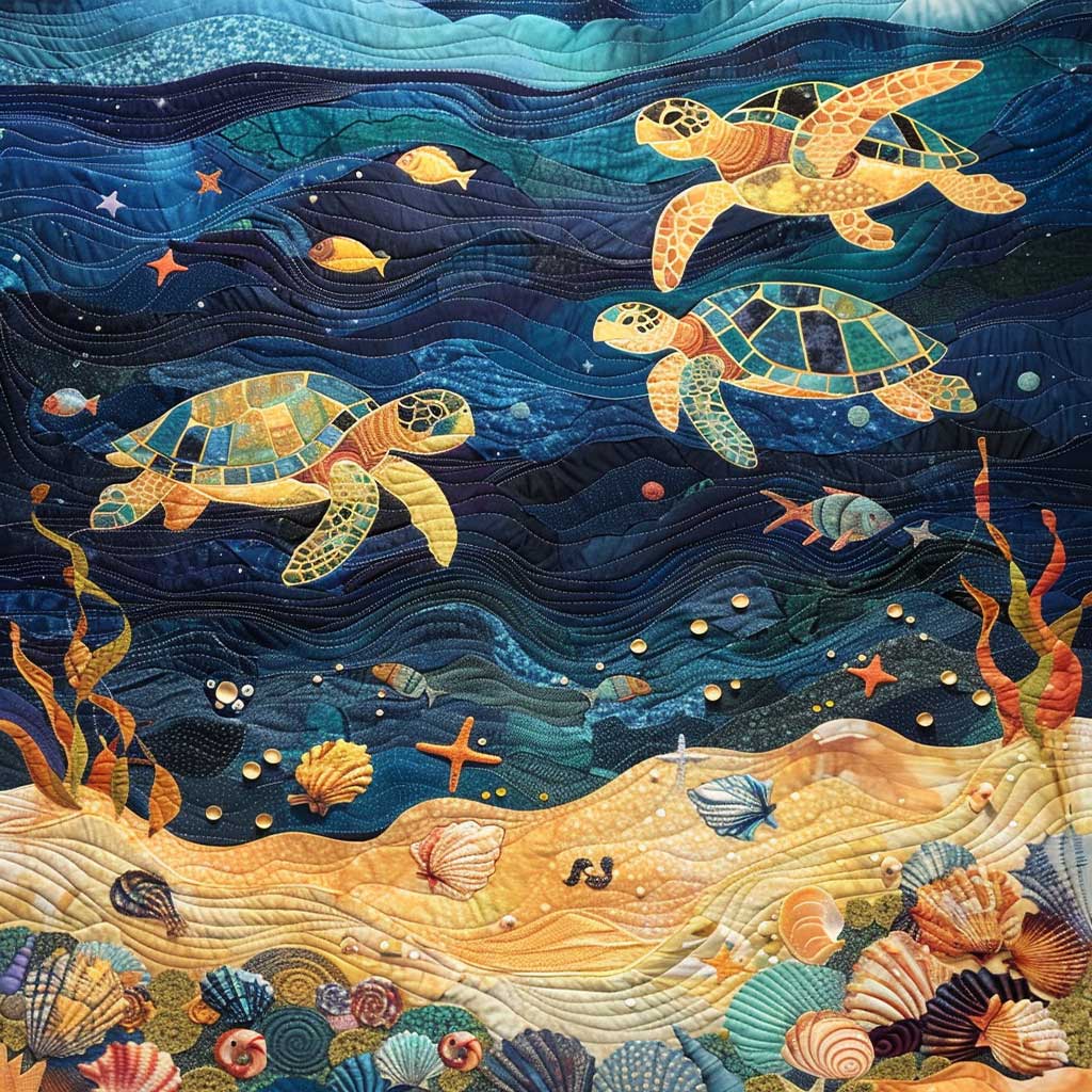 Turtle Under The Sea WJ1308022CL Quilt