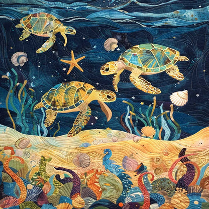 Turtle Under The Sea WJ1608027CL Quilt