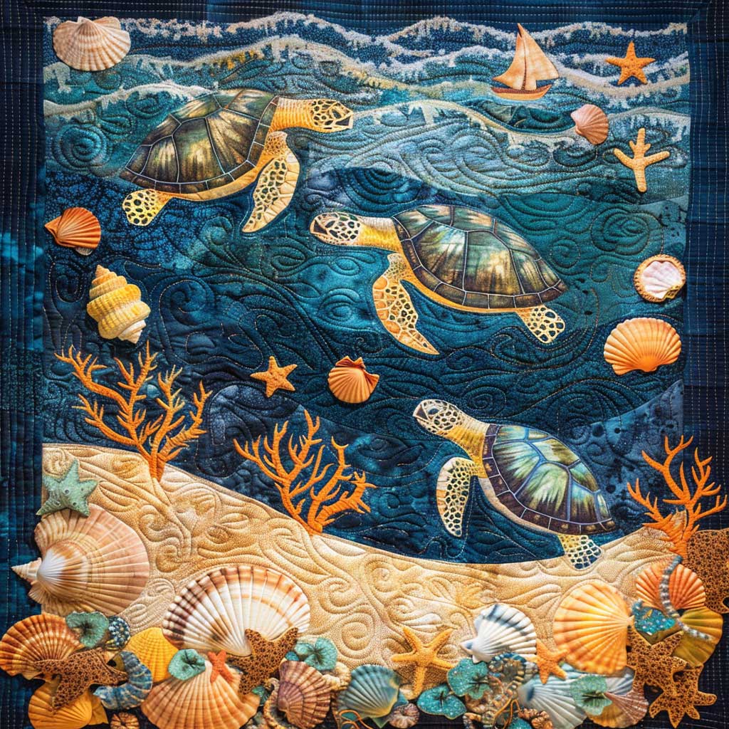 Turtle Under The Sea WJ1908027CL Quilt