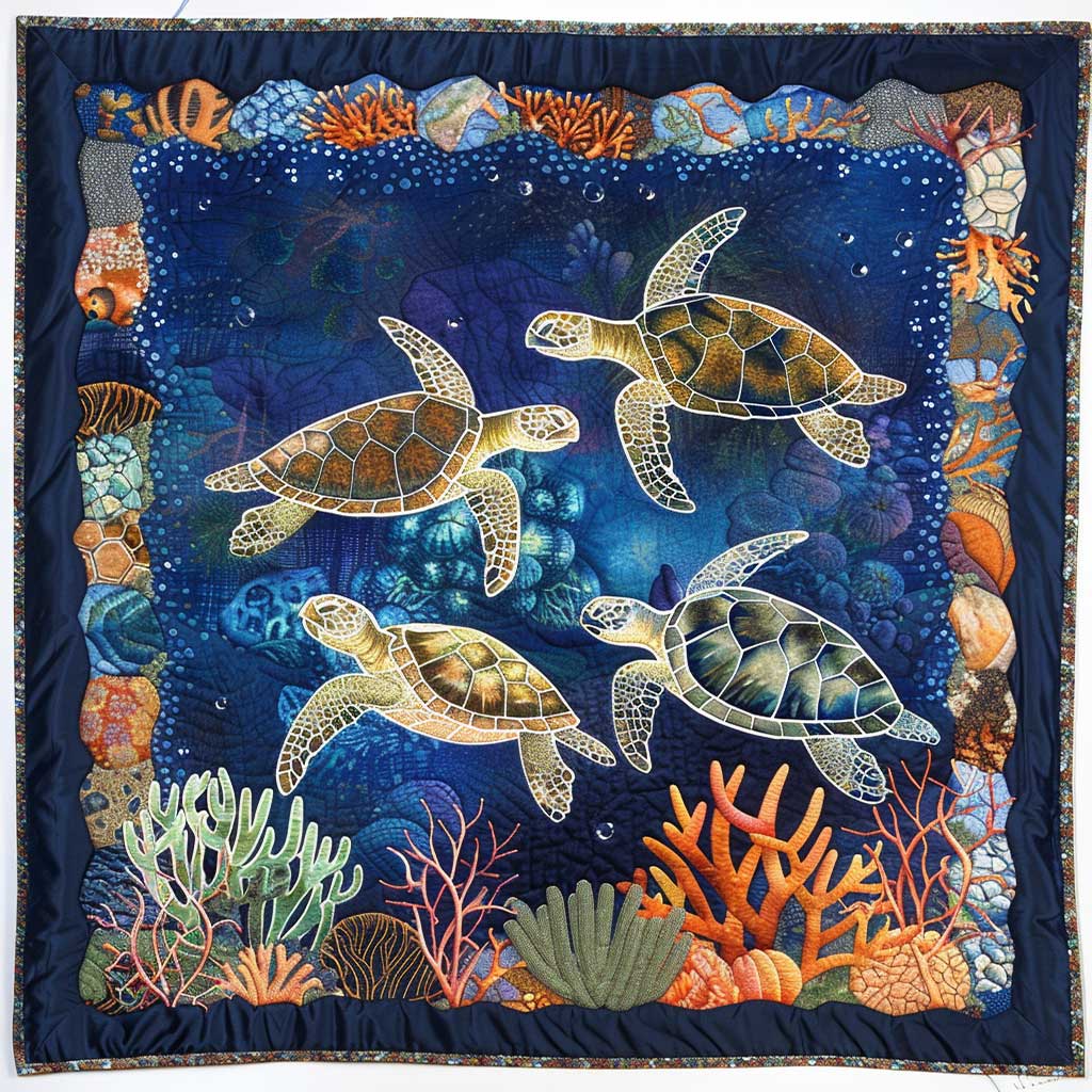 Turtle Under The Sea WJ2408025CL Quilt