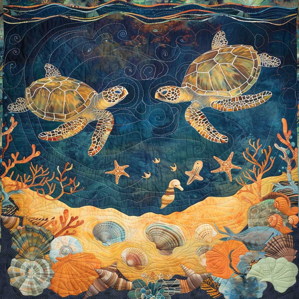 Turtle Under The Sea WJ2408027CL Quilt